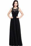 Elegant Chip A-Line Chiffon Evening Bridesmaid Ball Gown Long