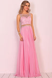 New Arrival Scoop Chiffon With Beading A Line Prom