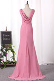 Sexy Open Back Bridesmaid Dresses V Neck Chiffon