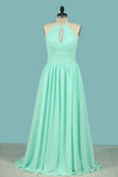 Bridesmaid Dresses Scoop Chiffon With Ruffles Floor