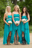 Asymmetrical Sweetheart Beaded Waistline Bridesmaid Dresses