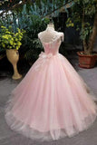 New Arrival Pink Quinceanera Dresses Lace Up With Appliques And Beading Lace