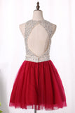 Scoop A Line Homecoming Dresses Tulle With