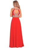 New Arrival Scoop Prom Dresses A Line Chiffon With Beads