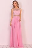 New Arrival Scoop Chiffon With Beading A Line Prom