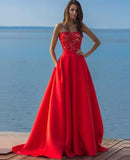 Charming New Long Elegant Prom Dress Strapless Evening Dresses Prom Dresses