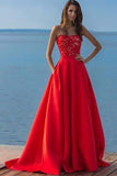 Charming New Long Elegant Prom Dress Strapless Evening Dresses Prom Dresses