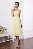 Sheath/Column Straps Sleeveless Sash Pleats Short Chiffon Bridesmaid Dresses TPP0005805