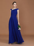 A-Line/Princess V-neck Sleeveless Floor-Length Chiffon Ruffles Bridesmaid Dresses TPP0005715