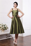 A-Line/Princess Square Sleeveless Ruffles Short Taffeta Bridesmaid Dresses TPP0005855