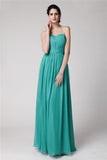 Sheath/Column Sweetheart Sleeveless Pleats Long Chiffon Bridesmaid Dresses TPP0005844