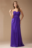 Sheath/Column Sweetheart Sleeveless Long Beading Ruffles Chiffon Bridesmaid Dresses TPP0005772