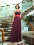 A-Line/Princess Sweetheart Sleeveless Long Satin Bridesmaid Dresses TPP0005873