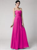 Sheath/Column Sweetheart Sleeveless Pleats Long Chiffon Bridesmaid Dresses TPP0005844