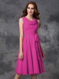 A-line/Princess Scoop Ruffles Sleeveless Short Chiffon Bridesmaid Dresses TPP0005711