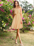 A-Line/Princess One-Shoulder Sleeveless Short Chiffon Bridesmaid Dresses TPP0005775