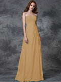 A-line/Princess Sweetheart Sleeveless Long Ruffles Chiffon Bridesmaid Dresses TPP0005770