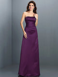 A-Line/Princess Strapless Sleeveless Long Satin Bridesmaid Dresses TPP0005704