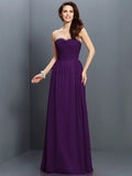 A-Line/Princess Sweetheart Beading Sleeveless Long Chiffon Bridesmaid Dresses TPP0005763