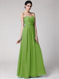 Sheath/Column Sweetheart Sleeveless Pleats Long Chiffon Bridesmaid Dresses TPP0005844