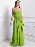 Sheath/Column Sweetheart Sleeveless Ruffles Long Chiffon Bridesmaid Dresses TPP0005795