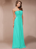 Sheath/Column Ruffles Long Sleeveless Chiffon Bridesmaid Dresses TPP0005717