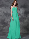 A-line/Princess Sweetheart Sleeveless Long Ruffles Chiffon Bridesmaid Dresses TPP0005770