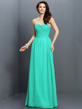 A-Line/Princess Sweetheart Beading Sleeveless Long Chiffon Bridesmaid Dresses TPP0005763