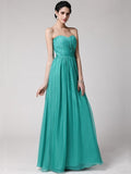 Sheath/Column Sweetheart Sleeveless Pleats Long Chiffon Bridesmaid Dresses TPP0005844