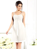 A-Line/Princess Spaghetti Straps Sleeveless Short Chiffon Bridesmaid Dresses TPP0005823