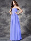 A-line/Princess Sweetheart Ruffles Sleeveless Long Chiffon Bridesmaid Dresses TPP0005803