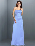 A-Line/Princess Strapless Sleeveless Long Satin Bridesmaid Dresses TPP0005704