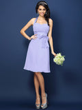 Sheath/Column Halter Bowknot Sleeveless Short Chiffon Bridesmaid Dresses TPP0005707