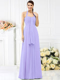 A-Line/Princess Halter Pleats Sleeveless Long Chiffon Bridesmaid Dresses TPP0005727