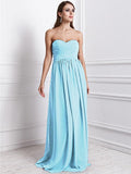 Sheath/Column Sweetheart Sleeveless Ruffles Long Chiffon Bridesmaid Dresses TPP0005795