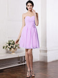 A-Line/Princess Sweetheart Sleeveless Pleats Hand-Made Flower Chiffon Bridesmaid Dresses TPP0005875