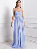 Sheath/Column Sweetheart Sleeveless Ruffles Long Chiffon Bridesmaid Dresses TPP0005795