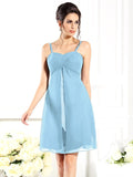 A-Line/Princess Spaghetti Straps Sleeveless Short Chiffon Bridesmaid Dresses TPP0005823