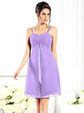 A-Line/Princess Spaghetti Straps Sleeveless Short Chiffon Bridesmaid Dresses TPP0005823