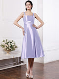 A-Line/Princess Square Sleeveless Ruffles Short Taffeta Bridesmaid Dresses TPP0005855