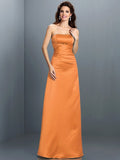 A-Line/Princess Strapless Sleeveless Long Satin Bridesmaid Dresses TPP0005704