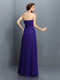 A-Line/Princess Sweetheart Pleats Sleeveless Long Chiffon Bridesmaid Dresses TPP0005796