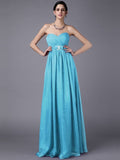 A-Line/Princess Sweetheart Sleeveless Beading Pleats Long Chiffon Bridesmaid Dresses TPP0005818