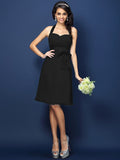 Sheath/Column Halter Bowknot Sleeveless Short Chiffon Bridesmaid Dresses TPP0005707