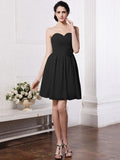 A-Line/Princess Sweetheart Sleeveless Pleats Hand-Made Flower Chiffon Bridesmaid Dresses TPP0005875