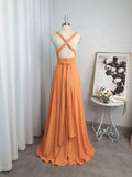 A-Line/Princess Jersey Ruched V-neck Sleeveless Floor-Length Bridesmaid Dresses TPP0005824