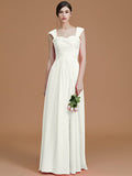 A-Line/Princess Sweetheart Sleeveless Floor-Length Ruched Chiffon Bridesmaid Dresses TPP0005828