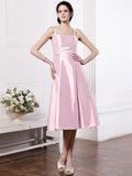 A-Line/Princess Square Sleeveless Ruffles Short Taffeta Bridesmaid Dresses TPP0005855