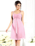 A-Line/Princess Spaghetti Straps Sleeveless Short Chiffon Bridesmaid Dresses TPP0005823