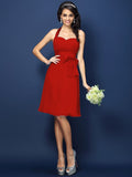 Sheath/Column Halter Bowknot Sleeveless Short Chiffon Bridesmaid Dresses TPP0005707